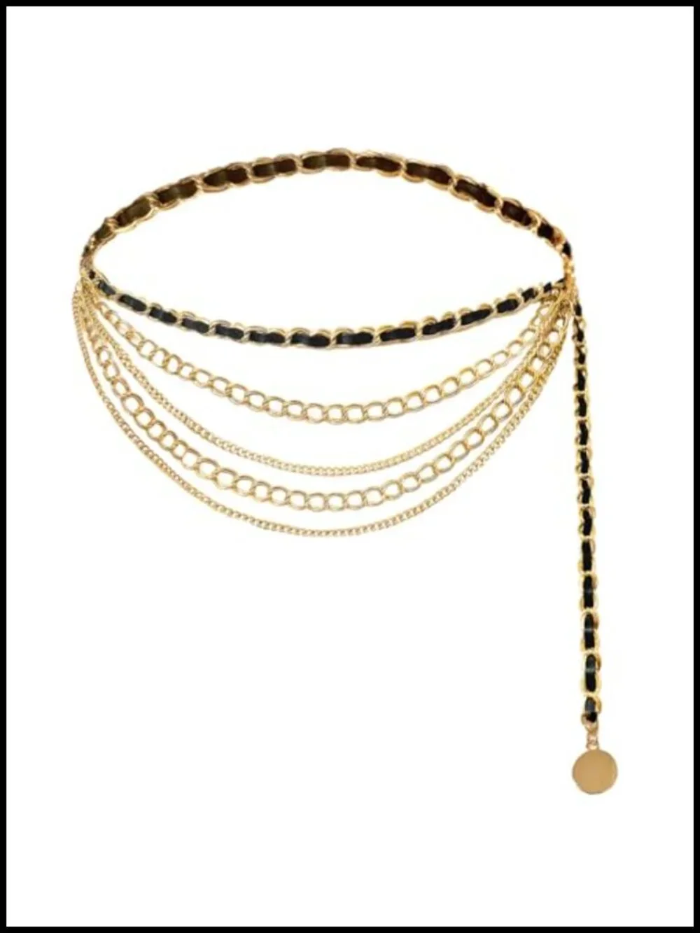 Adjustable Metal Waist Chain Belt Multilayer Coin Pendant for Dresses Parties